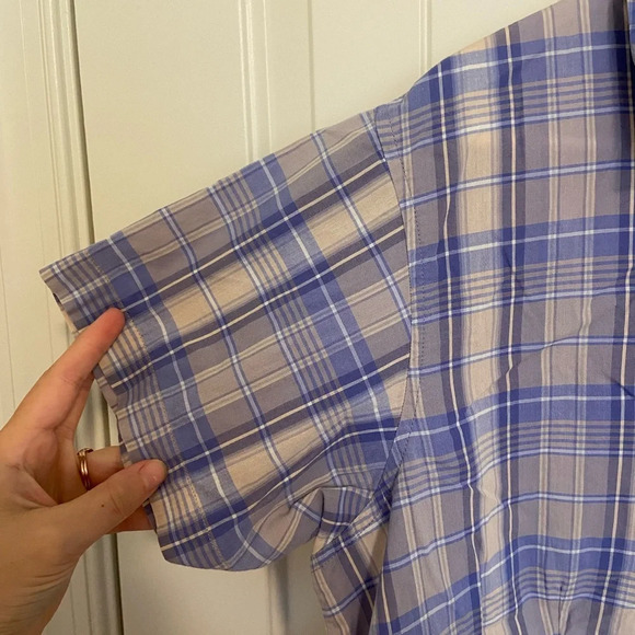Vintage Genuine Sonoma Women’s purple plaid button down shirt — XL - Picture 2 of 6